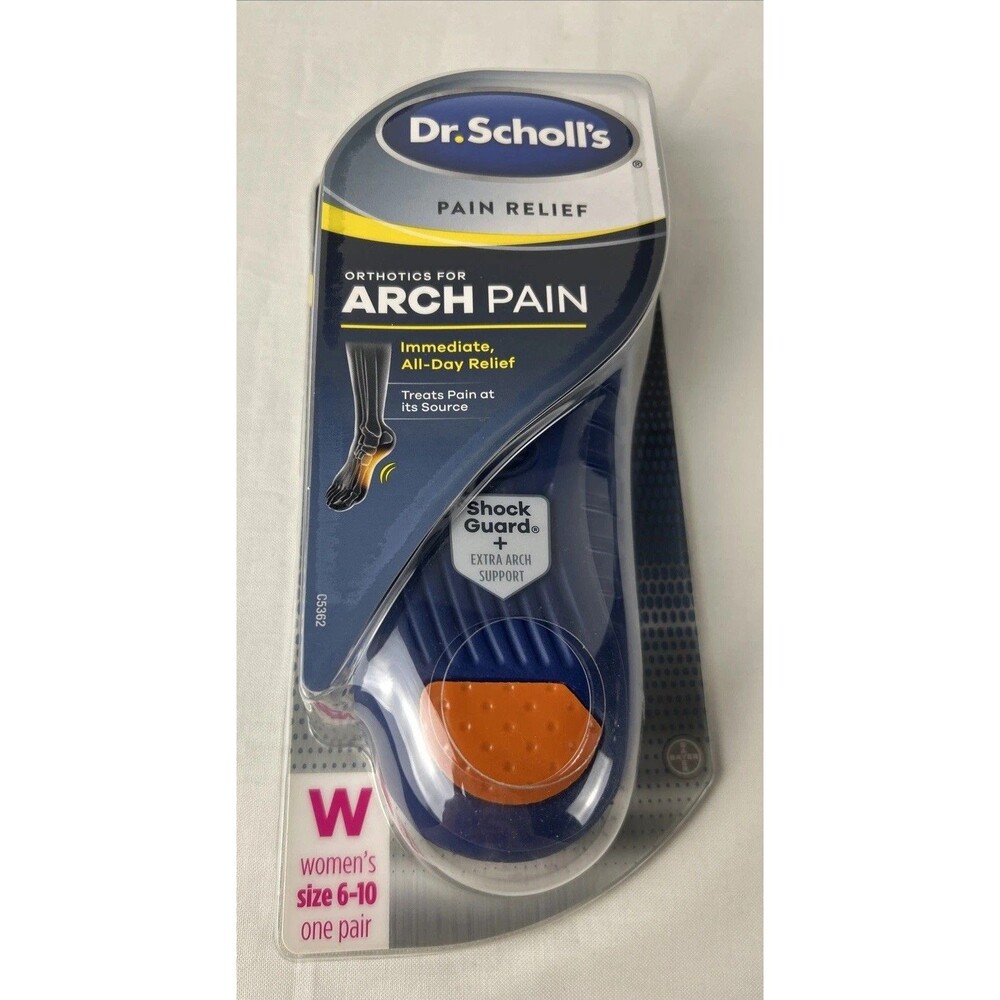 Dr. Scholl's Orthotic Shoe Inserts Shock Guard Extra Arch Support Womens Sz 6-10